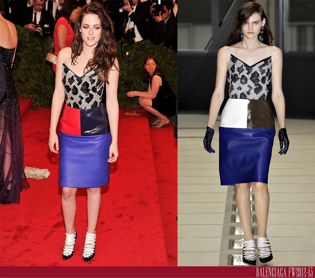 Kristen Sewart w sukience projektu Ghesquiere'a na Gali MET.