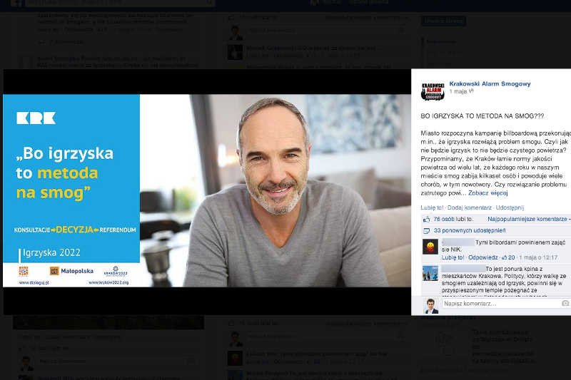 Billboardy zachęcające do organizacji Igrzysk Olimpijskich w Krakowie budzą wątpliwości