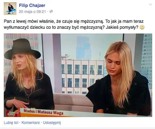 Kontrowersyjny wpis Chajzera.