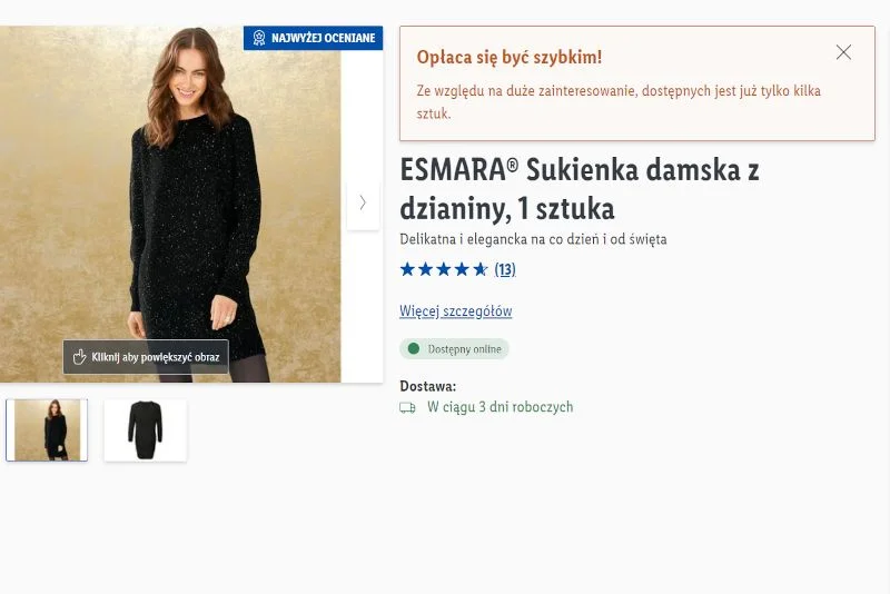 Ta sukienka jest idealna na sylwestra.