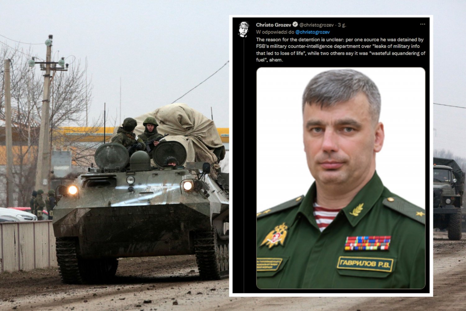Grozev informował, że trzy niezależne źródła mówiły o zatrzymaniu Gawriłowa przez FSB.