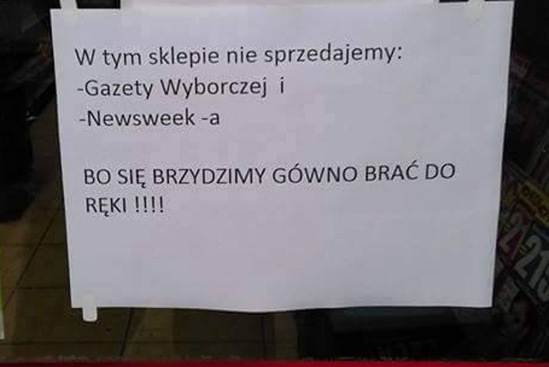 W tym sklepie kupimy tylko niektóre gazety.