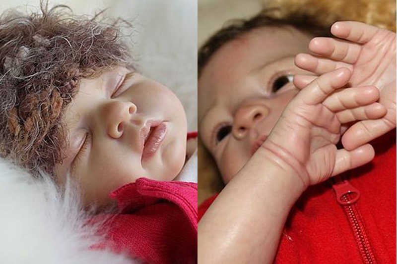 Dobrze wykonanej lalkę Reborn na zdjęciu nie można odróżnić od prawdziwego dziecka.