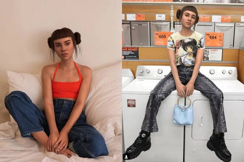 Lil Miquela jest świetnie wykonana graficznie. Bardzo długo jej obserwatorzy byli przekonani, że jest alter ego jakiejś artystki.