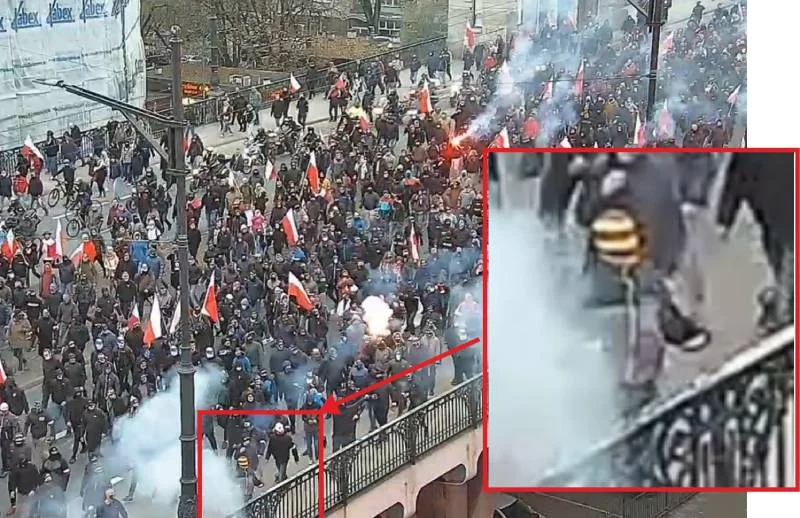 Inny podejrzany tuż po rzucie.