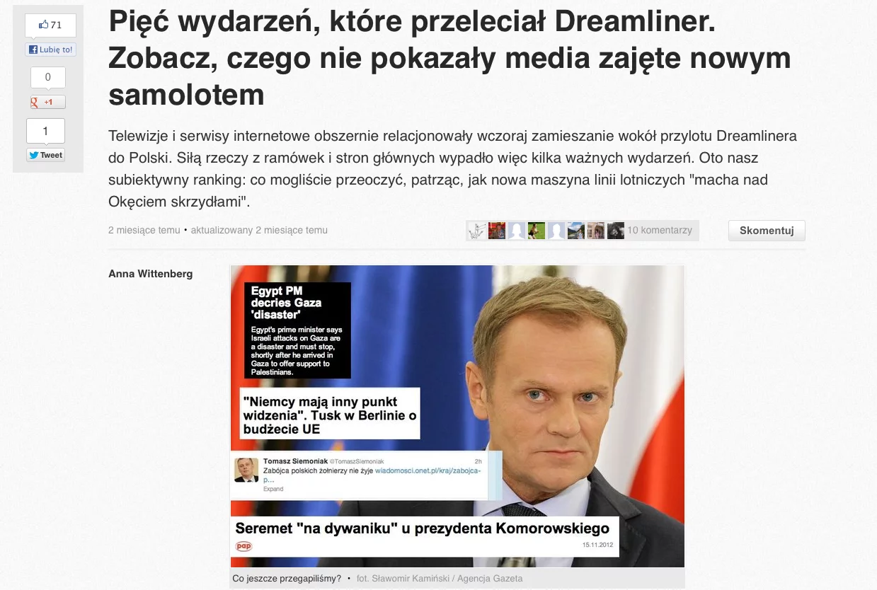 W naTemat przypominaliśmy Wam pięc wydarzeń, które przyćmił medialny lot Dreamlinera.