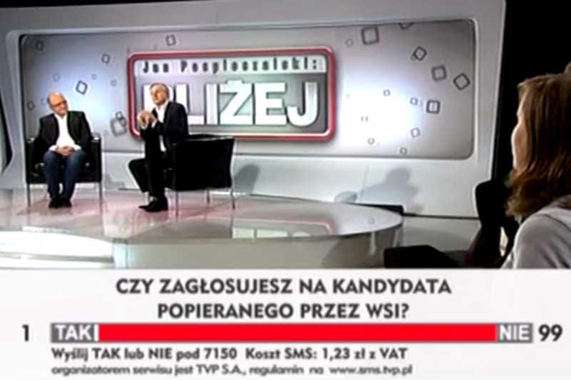 Jan Pospieszalski pytał widzów, czy zagłosują na kandydata popieranego przez WSI.