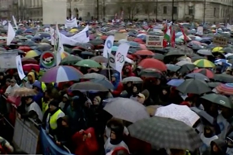 Ostatnie protesty w Budapeszcie.