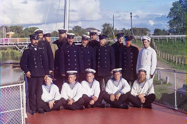 Rok 1909. Załoga parowca "Szeksna"