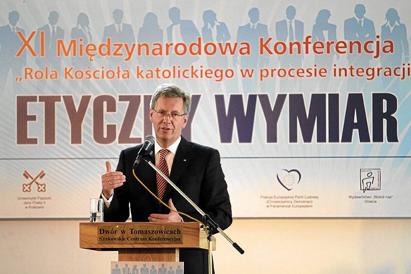 Christian Wulff przemawia na konferencji "Etyczny wymiar polityki".