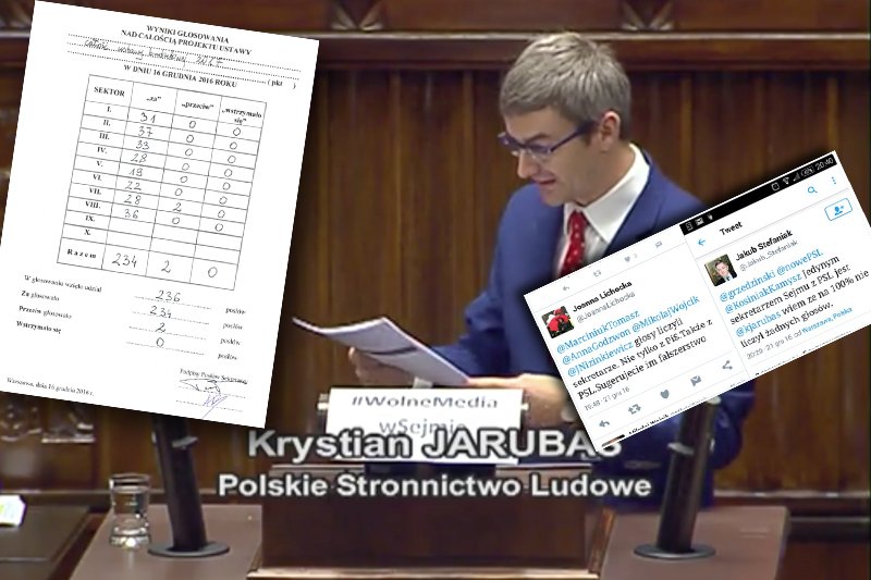 Krzysztof Jarubas z PSL miał liczyć głosy. Twierdzi, że nic o tym nie wiedział.