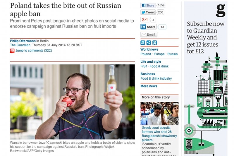 Światowe media piszą o polskiej akcji #JedzJabła