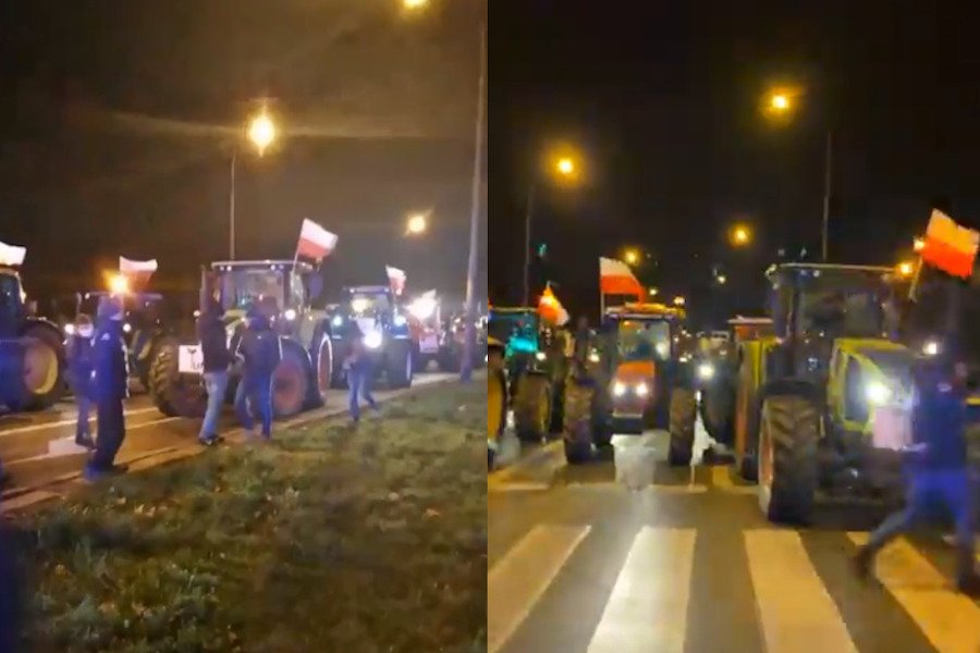 Rolnicy zablokowali skrzyżowanie