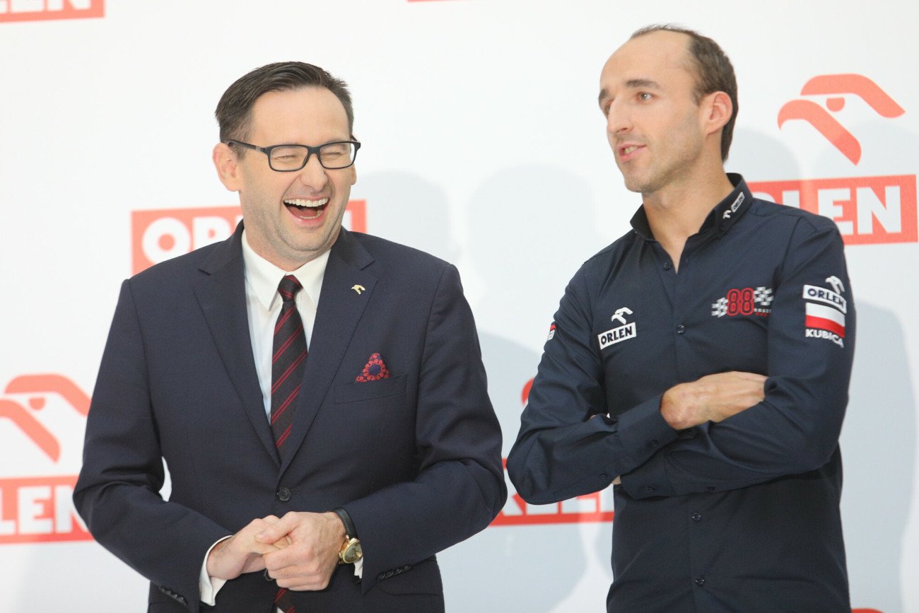 Daniel Obajtek i Robert Kubica podczas jednego ze spotkań z mediami. Wydaje się, że takich okazji będzie coraz mniej...