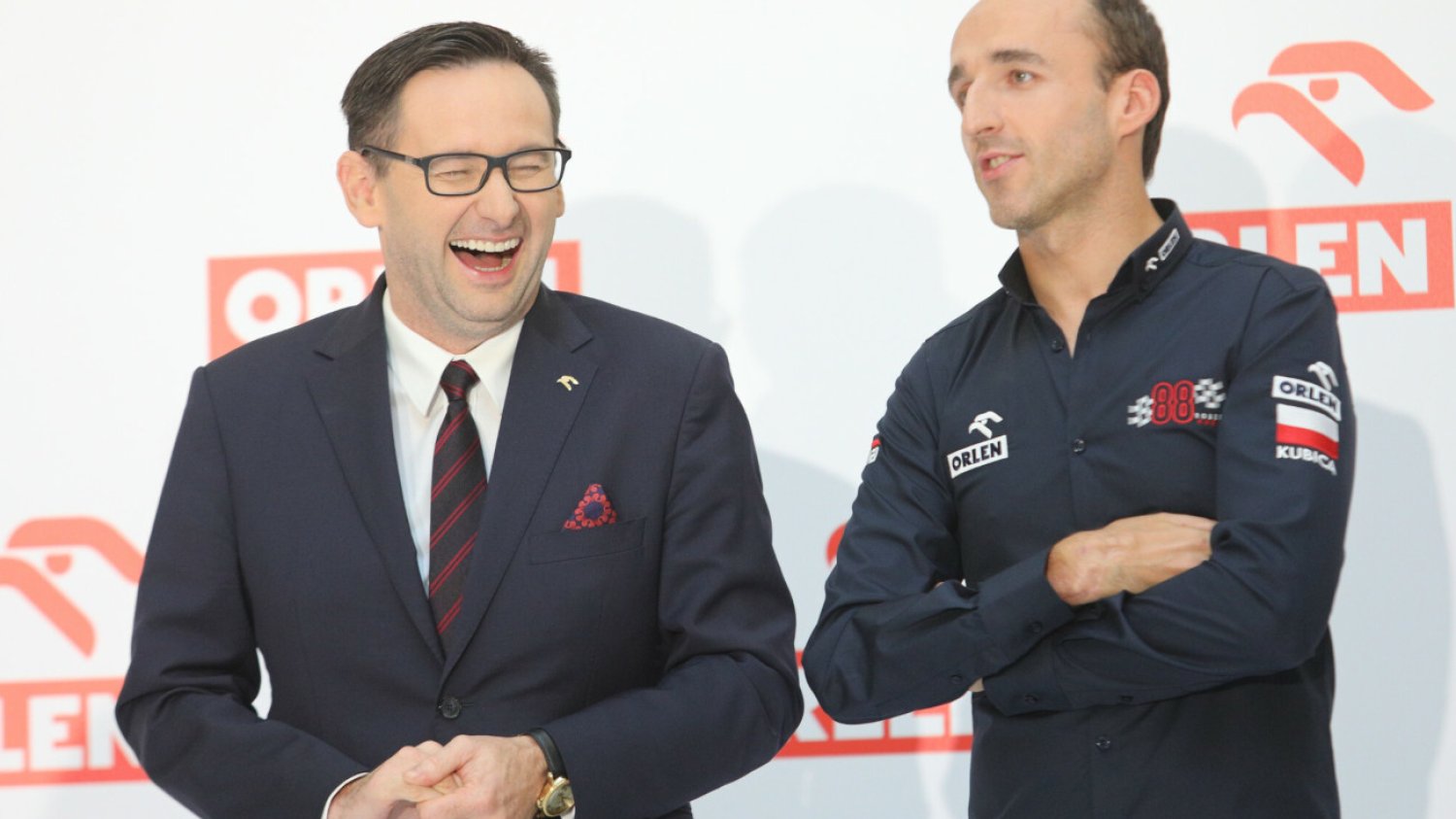 Daniel Obajtek i Robert Kubica podczas jednego ze spotkań z mediami. Wydaje się, że takich okazji będzie coraz mniej...