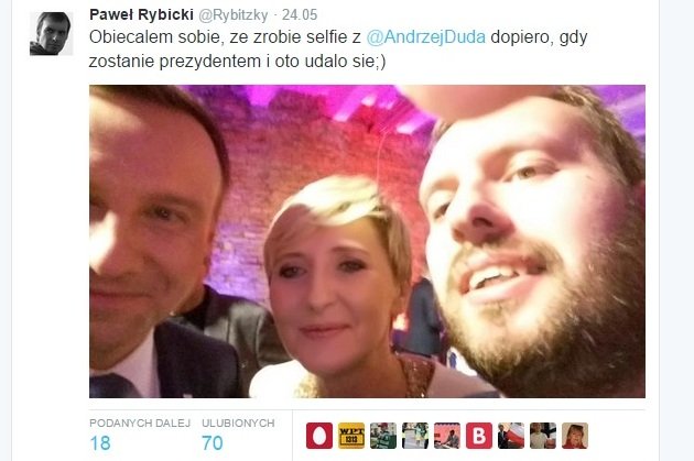 Prawicowy bloger, Paweł Rybicki, felietonista m.in. portalu Niezalezna.pl okazał się sztabowcem Andrzeja Dudy.