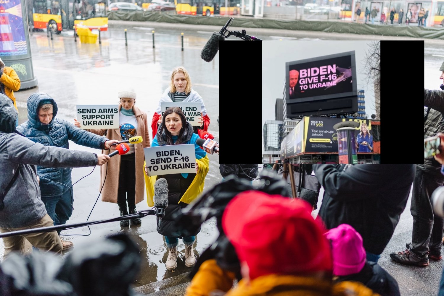 Akcja Ukraińców w Warszawie dla Joe Bidena.