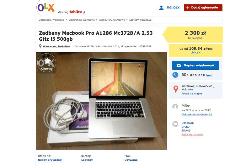 Skąd ma pani mój numer?  - "Z internetu". Bloger chciał sprzedać Macbooka, a padł ofiarą call center. "Nie odpuszczę"
