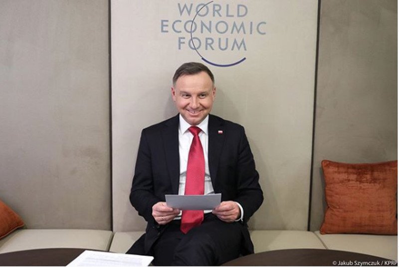 Prezydent Andrzej Duda podczas Forum Ekonomicznego w Davos.