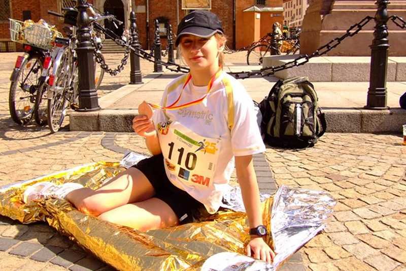 Ola Niwińska po Maratonie Wrocławskim.