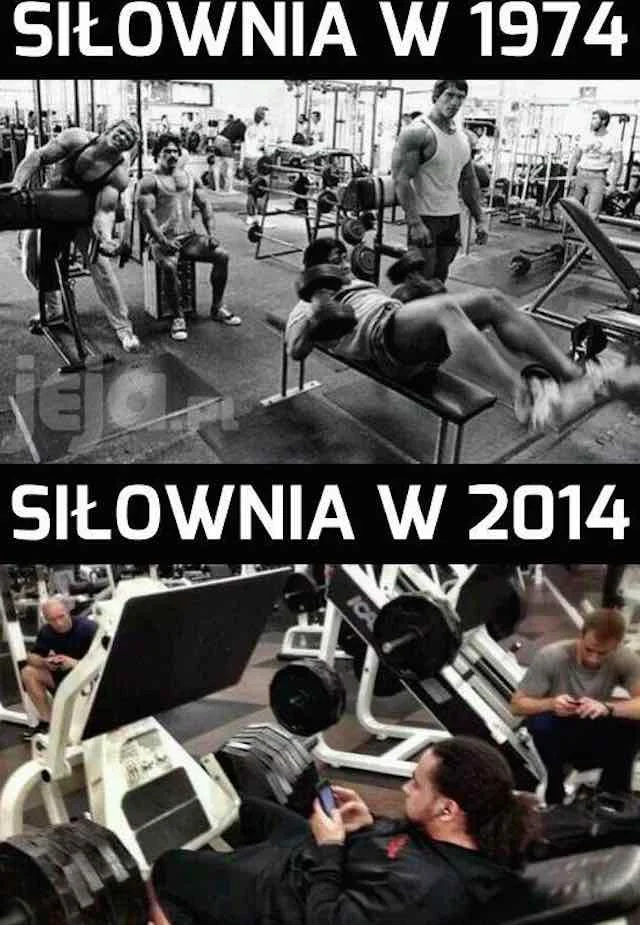 To, jak dziś wyglądają siłownie niektórych bawi. Oto jeden z memów na ten temat
