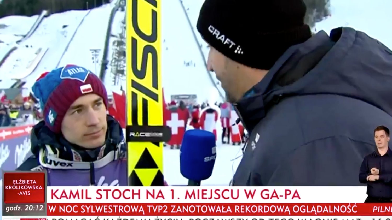 Kamil Stoch wygrał konkurs, ale nie dał się podpuścić dziennikarzowi.