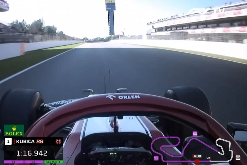 Robert Kubica miał najlepszy czas podczas testów F1 w Barcelonie.