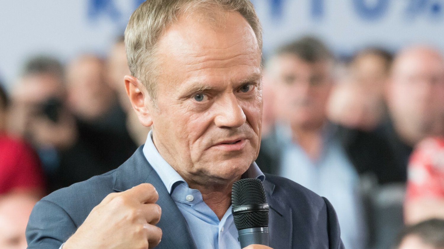 Lider PO Donald Tusk podczas jednego ze spotkań.