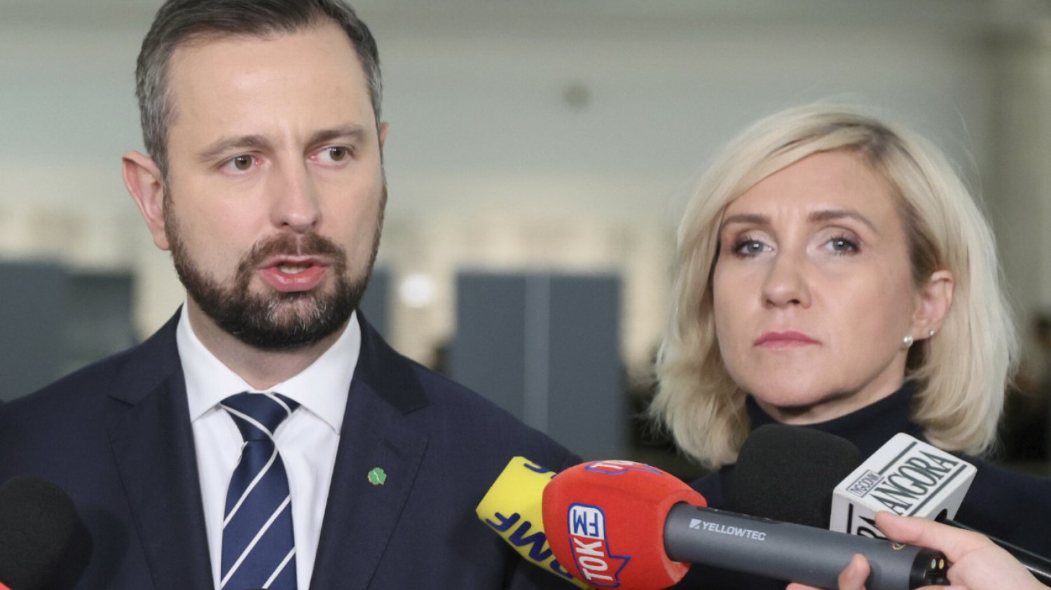 Prezes PSL Władysław Kosiniak-Kamysz i wiceszefowa partii Urszula Pasławska
