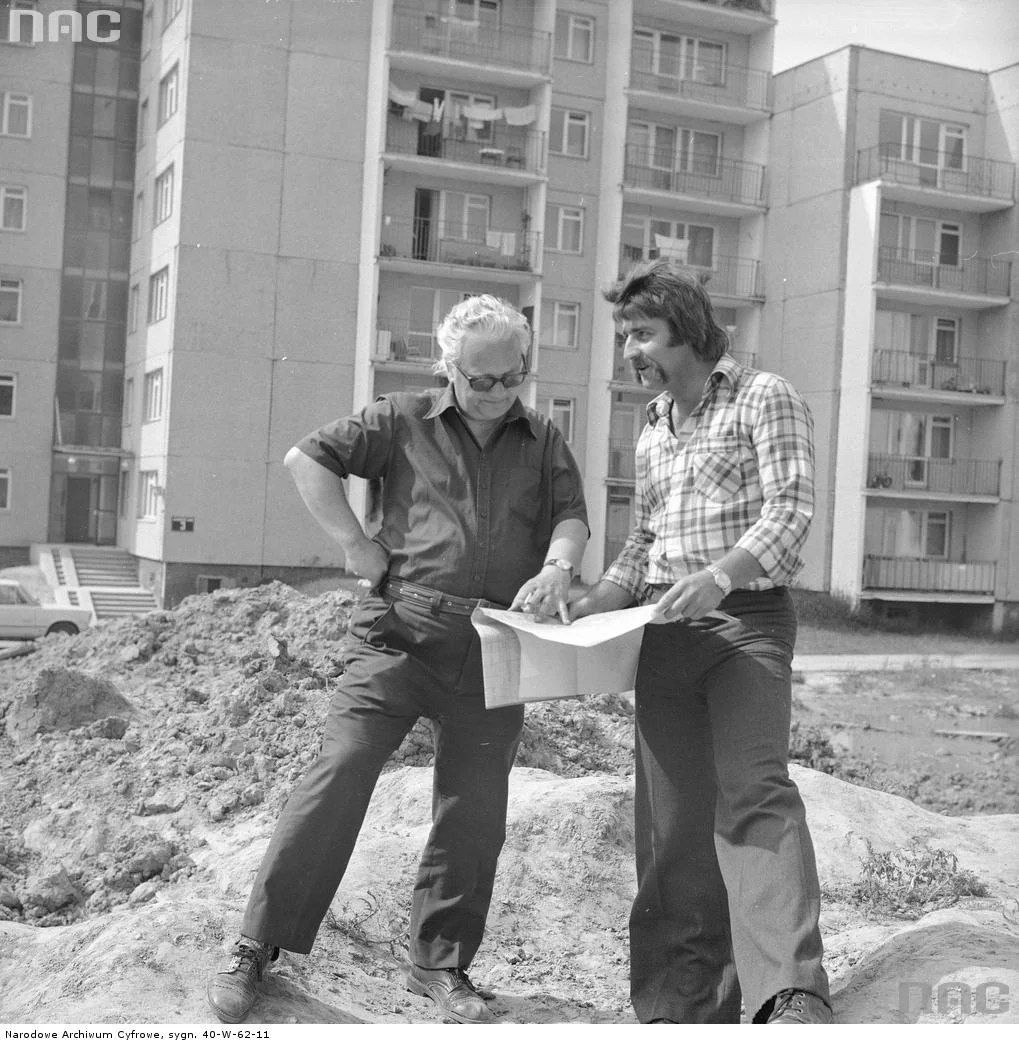 Na planie budowy osiedla Ursynów. 1977 rok.