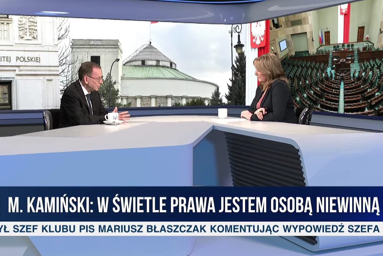 Wiceprezes PiS Mariusz Kamiński i Danuta Holecka w Telewizji Republika.