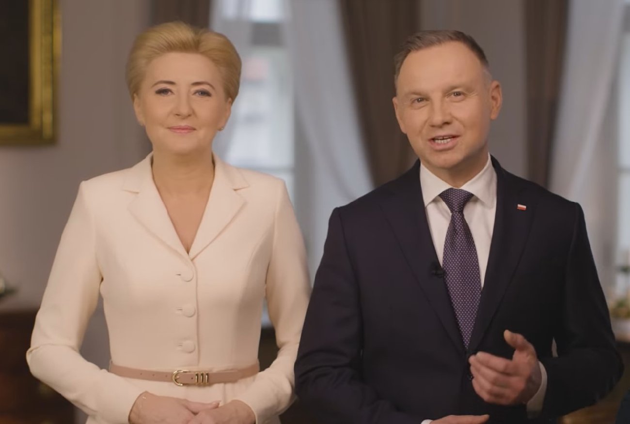 Agata Duda i Andrzej Duda z życzeniami na Wielkanoc.