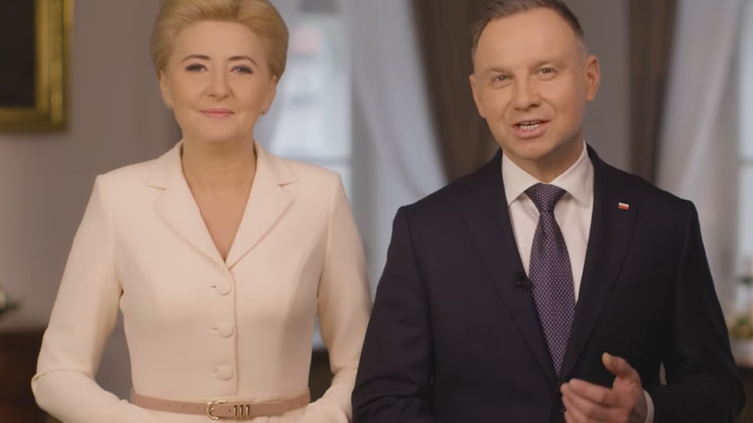 Agata Duda i Andrzej Duda z życzeniami na Wielkanoc.