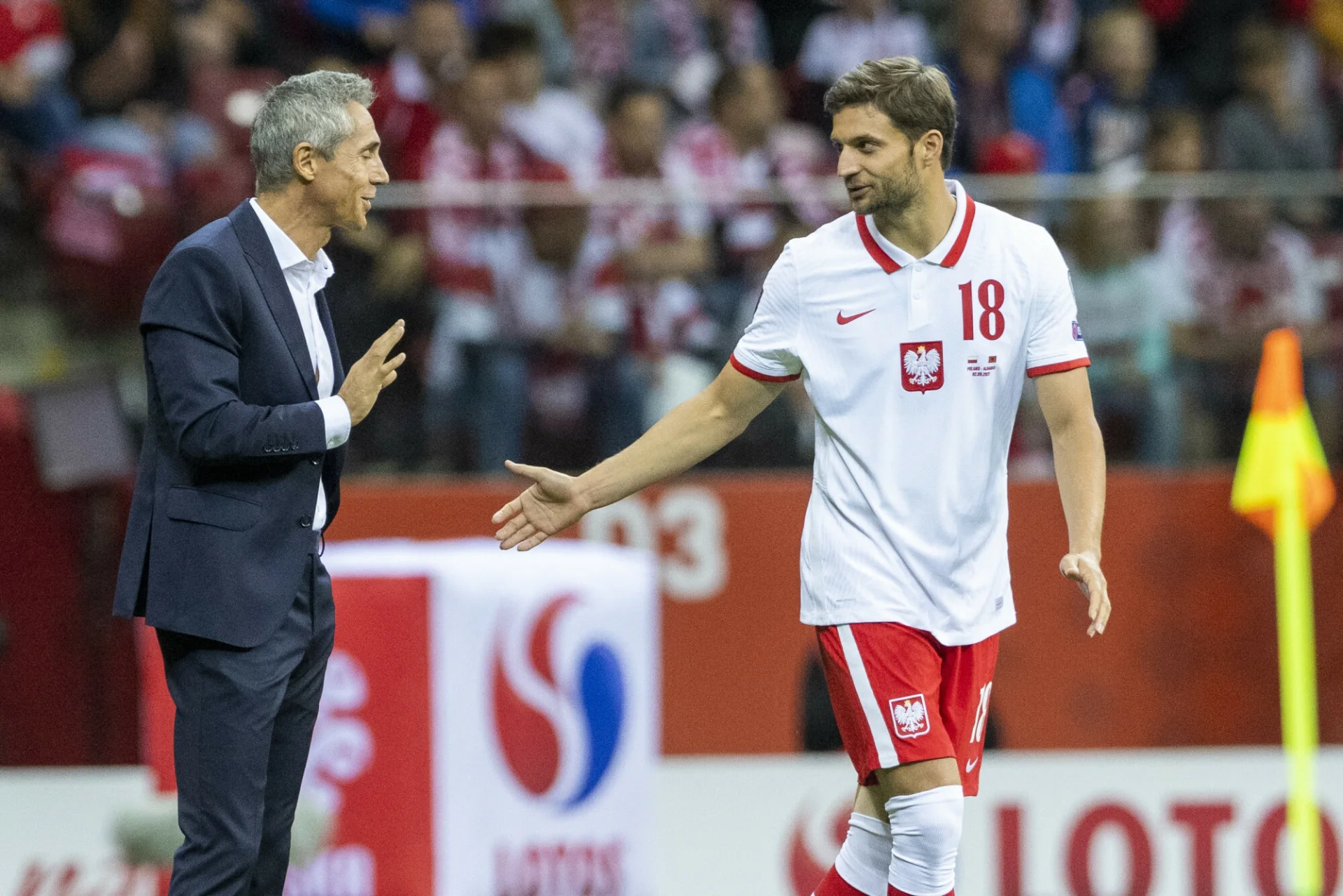 Paulo Sousa i Bartosz Bereszyński, który w niedzielę nie zagra z San Marino