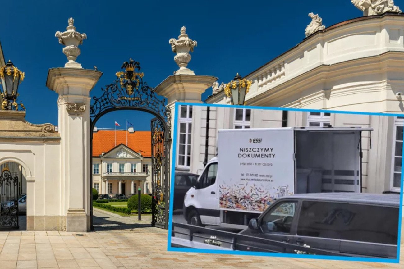 Ciężarówka z napisem "Niszczymy dokumenty" stanęła pod Ministerstwem Kultury.