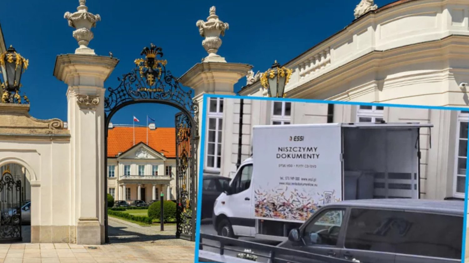 Ciężarówka z napisem "Niszczymy dokumenty" stanęła pod Ministerstwem Kultury.