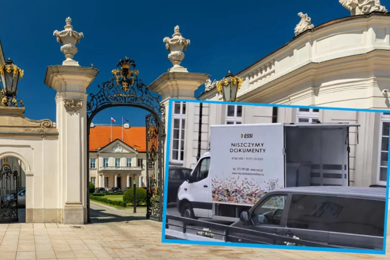 Ciężarówka z napisem "Niszczymy dokumenty" stanęła pod Ministerstwem Kultury.