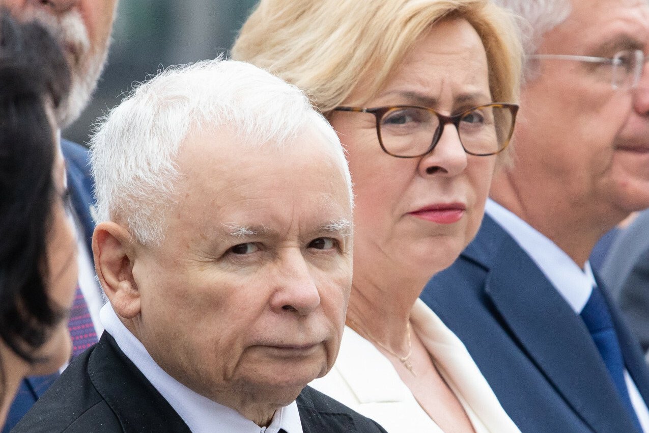 Jarosław Kaczyński i Jadwiga Wiśniewska