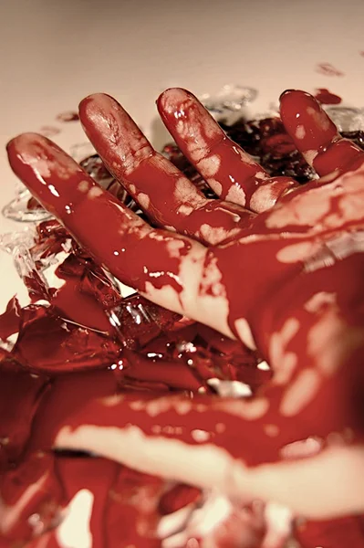 Hand in blood