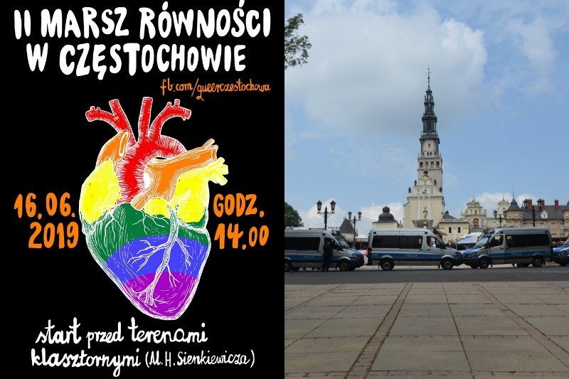 Radio Maryja pokazało na Twitterze jak Policja "broni" Jasnej Góry przed uczestnikami Marszu Równości.
