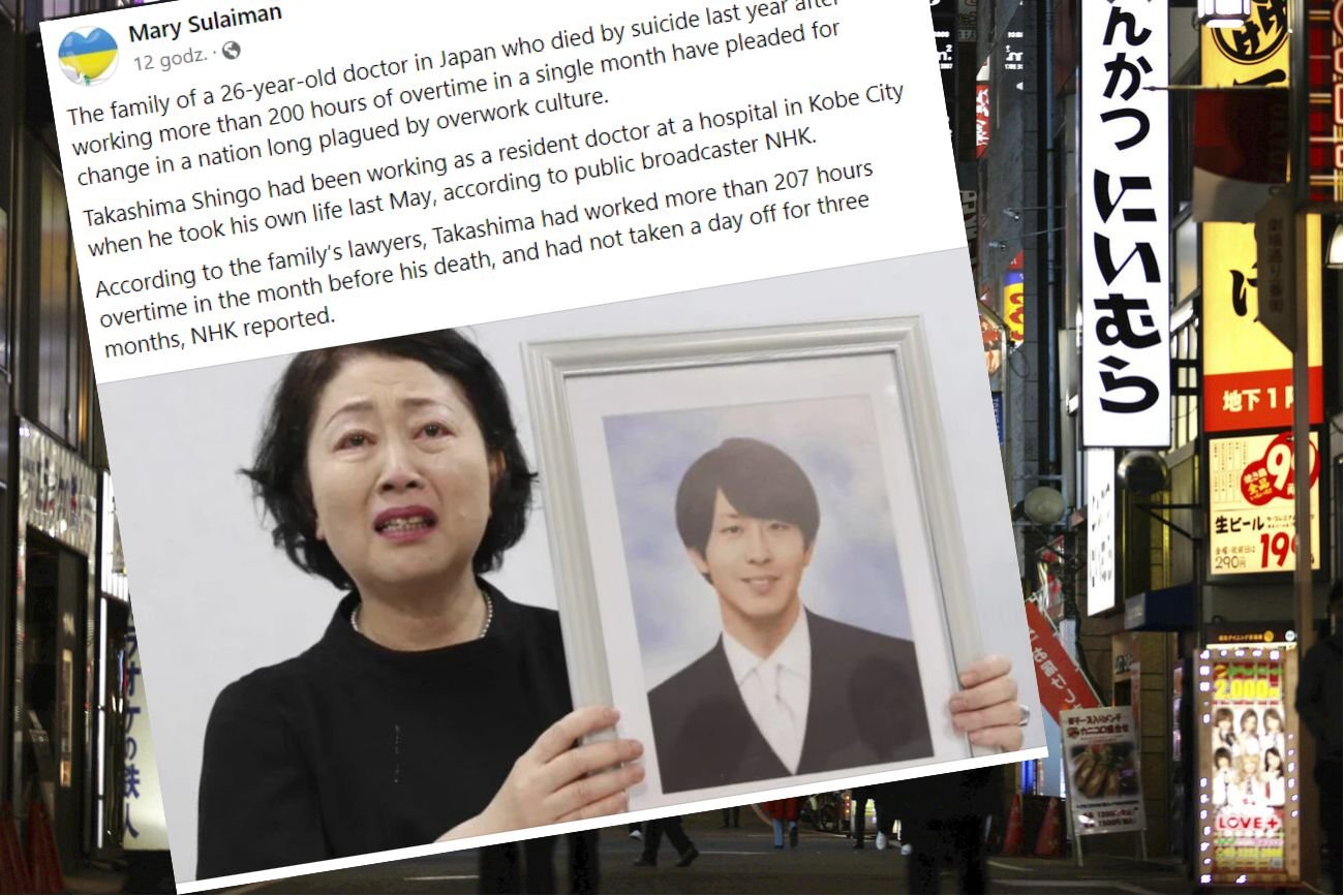 Japonia. 26-letni lekarz popełnił samobójstwo z przepracowania.