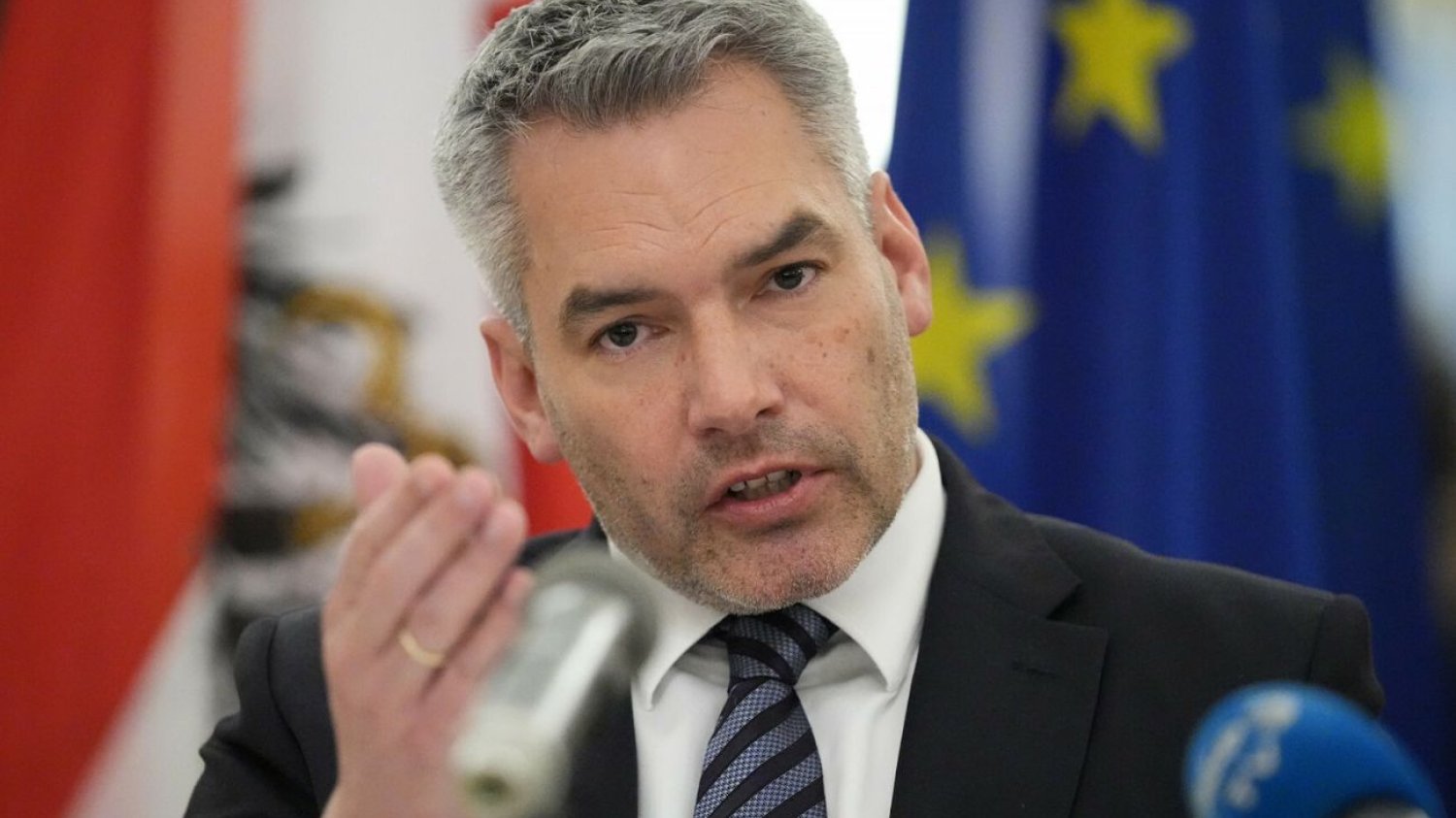 Kanclerz Austrii Karl Nehammer.