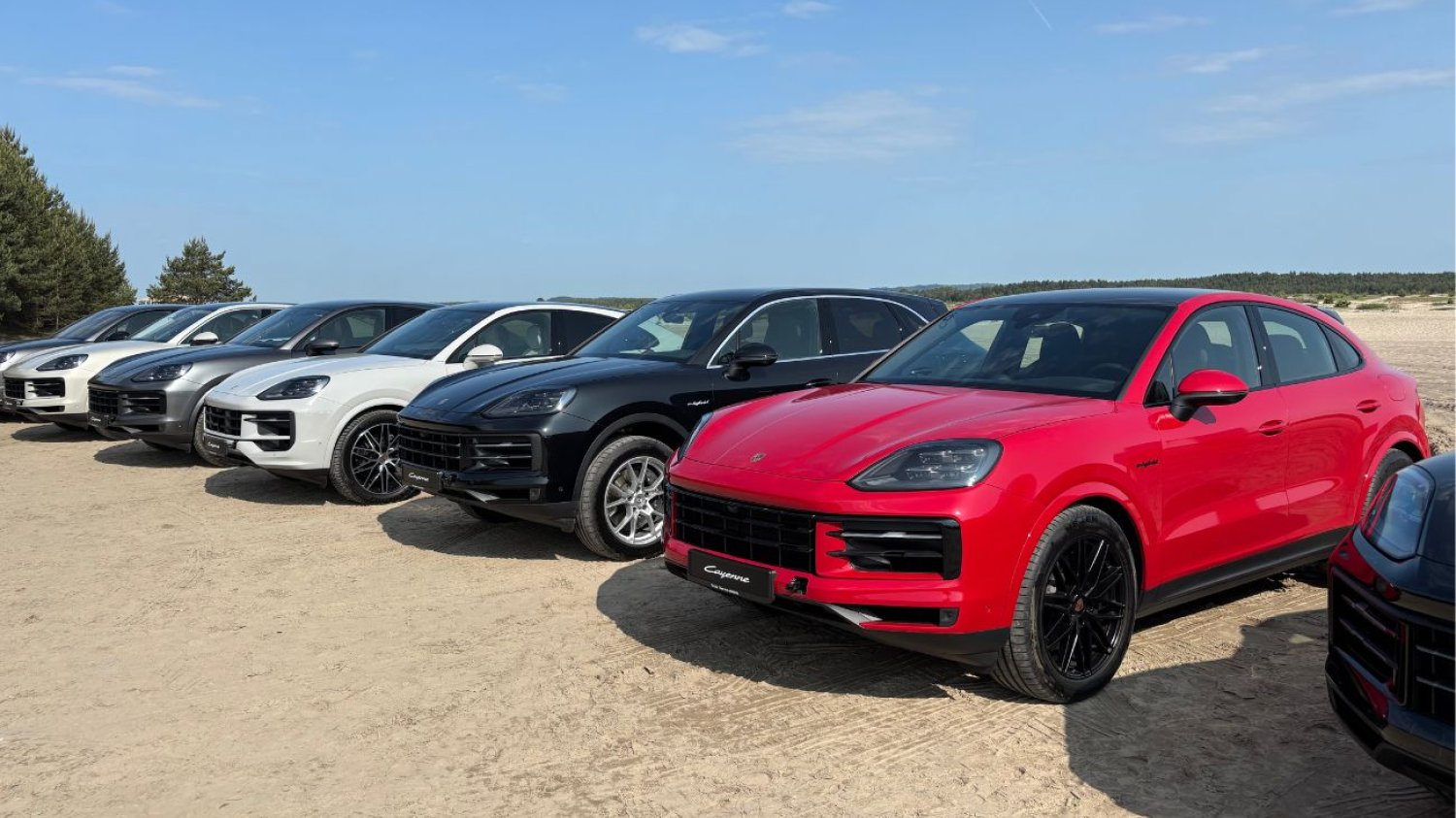 Porsche Cayenne into the desert