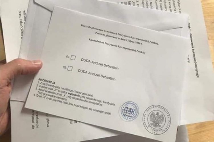 W internecie krąży zdjęcie takiej karty do głosowania
