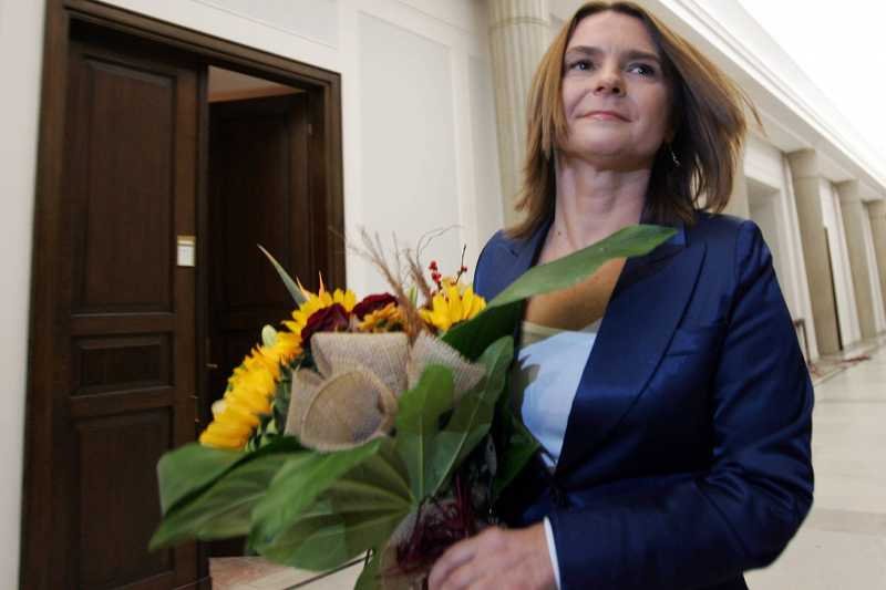 Małgorzata Tusk na sejmowym korytarzu