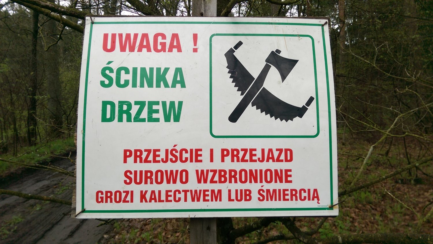 Tradycyjnie witamy turystów siekierą i piłą.