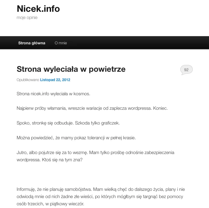 Taki wpis pojawił się na stronie Artura Nicponia.