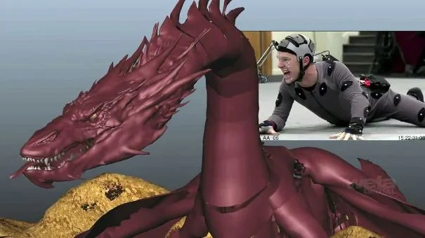 Tak powstawał Smaug - Benedict Cumberbatch w stroju do motion capture.