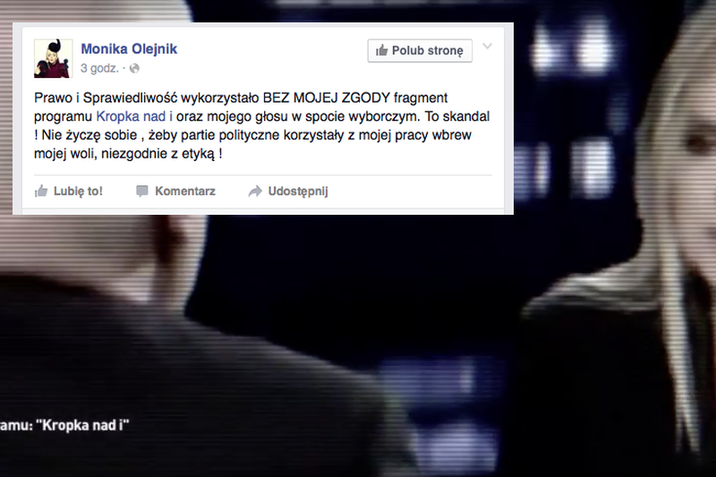 Dziennikarka jest oburzona wykorzystaniem fragmentu jej programu w spocie Prawa i Sprawiedliwości.