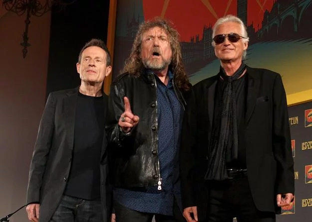 Od lewej John Paul Jones, Robert Plant i Jimmy Page